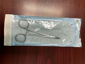 Hemostatic Forceps, Straight, 5-1/4&#034;L, Stainless Steel  serrated jaws
