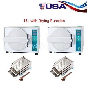 2XAutomatic Autoclave 18L Steam Sterilizer Medical Sterilizition/Drying Function
