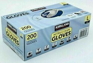 Kirkland Signature Nitrile Exam Gloves,Size Medium,Large- 200 Gloves-Ship Fast