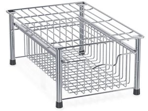 Stackable Basket Drawer 16.8&#034; L x 10.9&#034; W x 7.5&#034; H, Chrome