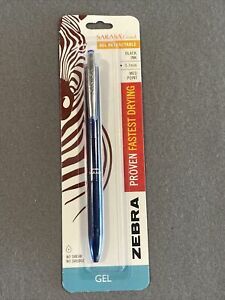 Retractable Gel Pen Gold Barrel .7mm, Blk Ink Zebra Sarasa Grand Fast Drying