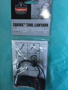 ERGODYNE Squids Tool Lanyard,7-1/2&#034; L- XL Black 3115, Black