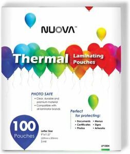 Nuova Premium Thermal Laminating Pouches 9&#034; x 11.5&#034;, Letter 100-Sheets, 3-Mil