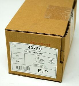ETP 4075S Set Screw Type EMT Connector Size 3/4&#034; - Box Of 20