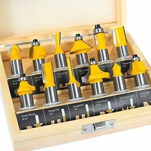 Router Bit 12 Pcs Set 1/2&#034; Shank Beginner Router Bit Kit for DIY Woodworking