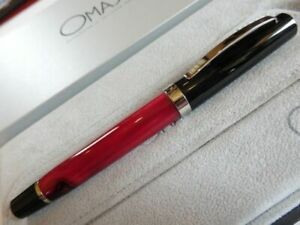 Omas Bologna Red Blue Pearl Fountain Pen Nib 14K585F Solid Gold