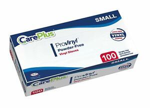 Careplus Disposable Plastic Pro Vinyl Clear Gloves 100 Large (Pack of 100)