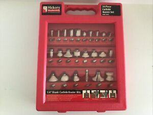Hickory Woodworking RBK1030, 24 Piece Carbide Master Set, 1/4&#034; Shank Router Bits