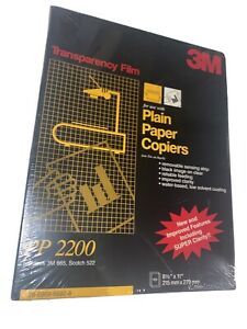 3M Transparency Film for Copiers PP2200 100 Sheets 8.5 x 11  - NEW &amp; SEALED