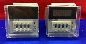 Lot of 2 Omron H7CN-XLN Counter 100-240VAC w/Omron P3G-08