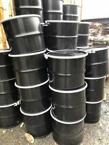 17 Gallon HD Carbon Steel Drum / Barrel w/ Cover Lid &amp; Bolt Ring-New-Lot of 50