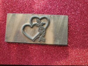 Kingsley Stamping Machine Double Hearts, Flower Die Emblem 1 1/2 inch 108 pt.