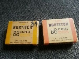2 Vintage boxes Bostitch Staples for B8 stapler 1000 staples per box, near full