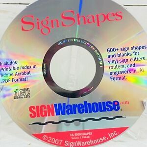 SIGNWAREHOUSE Sign Shapes Volume 1 Clip art .AI Format Files CD Software 2007