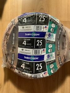 Southwire 25 Ft. 4AWG Solid Bare Ground Wire 10644325 Bare Copper Indoor/outdoor