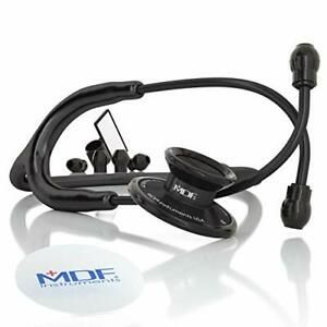MDF Acoustica Lightweight Stethoscope, Adult, Dual Head, Free-Parts All Black