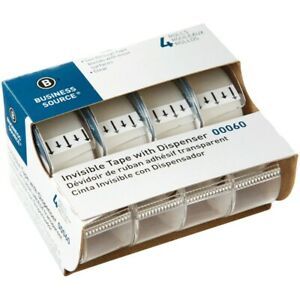 Business Source Clear Tape - 25 ft Length x 0.75&#034; Width - Handheld Dispenser - 4