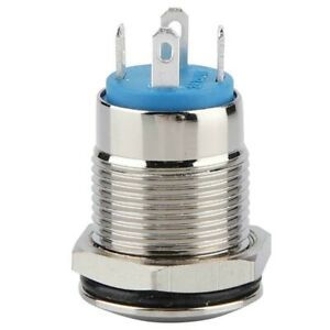12V Push Button Switch 12mm 4-Pin Accessory LED Momentary Parts Silver