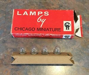 Vintage Lot of 4 PR13 Miniature Lamps By Chicago Miniature - Unused