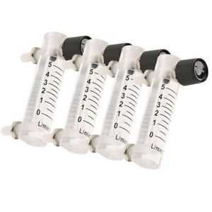 4Pcs Oxygen Flow Meter Measuring Supplies 0.5-5L w/ Control Valve for Home