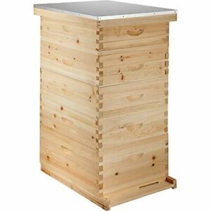 Happybuy 5 Boxes 10-Frame Bee Hive 1 Deep and 4 Medium Box Beehive Frames Lan...