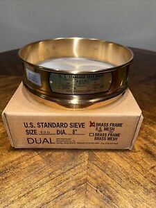 Dual Manufacturing Standard Testing Sieve 8” Size 230 Brass Frame