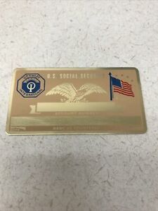 VINTAGE METAL SOCIAL SECURITY CARD (50&#039;s, 60&#039;s) USA Optimist Club New-Mint.  R