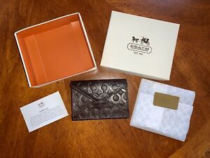 Coach Leather - Credit Card Holder - Business Card Holder - Black - Original Box