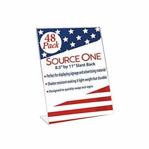 SOURCEONE.ORG Best Value 8.5 X 11 Inches Thick Acrylic Slant Back Sign Holder...