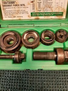 greenlee 735BB knockout punch set 1/2,3/4,1,1 1/4 used