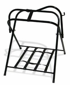 Free Standing Floor Saddle Rack Steel Equine Barn Trailer Tack Horse Folding