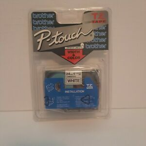 *NEW* Brother P-Touch TZ-251 24mm 1&#034; Black on White Laminated Tape