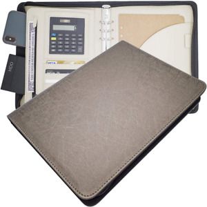 A5 Binder Planner Cover,Zippered Mini A5-Zippered (No paper), Tan