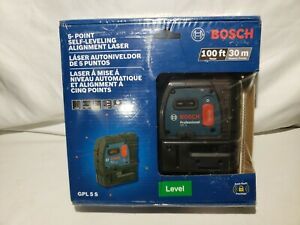 Brand New Bosch GPL 5 S  Self Leveling 5 Point Alignment Laser 100ft Range