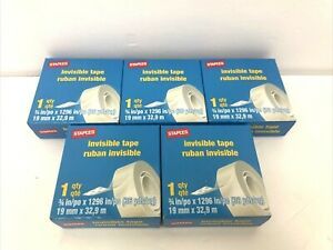 5 new roll of Staples Invisible Tape 3/4&#034; x 1296&#034; per roll ( 36 yards each )