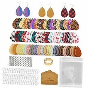 401 Pcs Faux Leather Earrings Making Kit for Women Girls, Contains 120 Pcs
