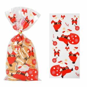50Pcs Plastic Cookie Bag Candy Gift Packaging Birthday Bags