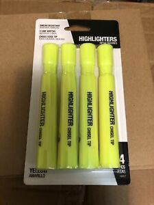 4 Pack yellow highlighters