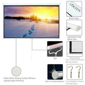 84&#034; Projector Screen 16:9 Projection HD Manual Pull Down Home Theater Movie