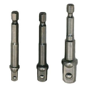 3x Socket Bit Adapter Hexagonal Bar Square Head Connection Wrench Bar Set
