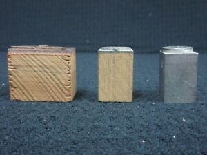 VINTAGE SET OF 3 PRINTERS BLOCK LETTER PRESS PRINTING METAL AND WOOD STAMP