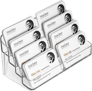 MaxGear Acrylic Business Card Holder for Desk Multiple Business Card Holders, 8