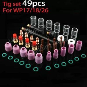 Welding Kit Gas Lens Stubby Collets Body Pyrex Glass Cup Tig Torch Accessories
