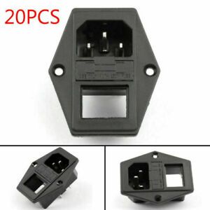 20x IEC320 C14 3 Pin Male Power Socket 10A 250V For Boat DIY AC-001A3 F05