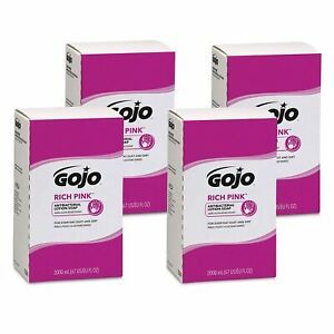 GOJO RICH PINK Antibacterial Lotion Soap, 2000 mL, Pack of 4, Item 7220-04