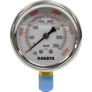 DAKOTA Dakota-Gauge-GA-5000 Hydraulic Pressure Gauge, 1/4&#034; NPT, 0-5000 PSI