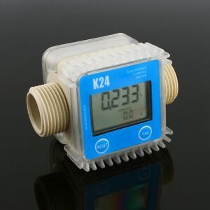 Fuel Flow Meter K24 Digital Fuel Flowmeter With LCD Display For Chemicals Liquid