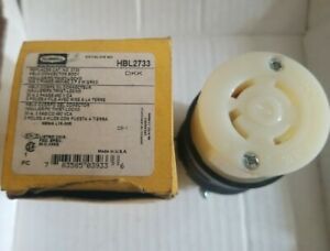 Hubbell HBL2733 Female Twist-Lock Receptacle, 3 Pole, Single Phase, 30A, 480V