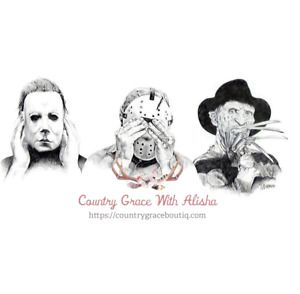 Sublimation Print Design Freddy Jason Michael Ready to Press Heat Transfer