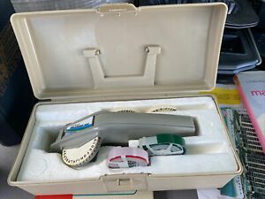 VTG Gray Dymo Organizer 1610 Analog Retro Label Maker With Case, Ribbons, Spools